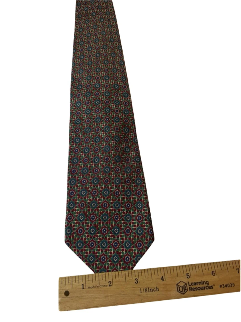 Vintage Brooks Brothers Makers Mens Silk Tie Geometric Medallion Made in USA